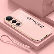 Vivo V50 5G V50 Lite V40 Pro V40e Custom Name Case Pure Color Glossy Plating Casing Soft Cover
