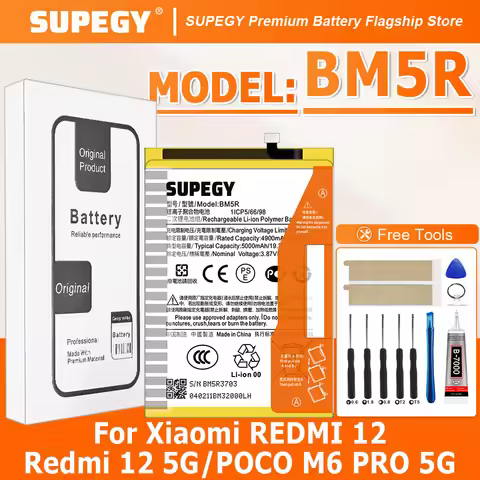 2026 years New Replacement Battery BM5R For Xiaomi REDMI 12/Redmi 12 5G/POCO M6 PRO 5G Phone Battery