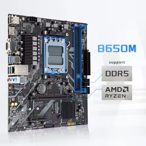 HISWISER B650M-B Micro ATX Motherboard DIY computer Support AMD AM5 slot Ryzen7000 series CPU Max DD