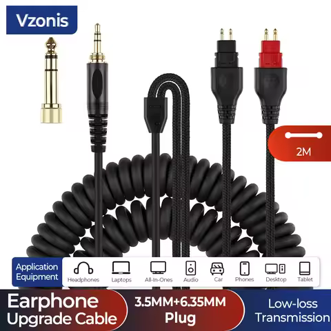 Coiled Replacement Audio Upgrade Cable for SENNHEISER HD580 HD600 HD6XX HD650 HD660S HD535 HD545 Spr
