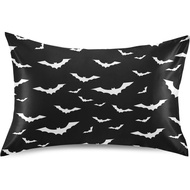 Satin Pillowcase for Hair and Skin, Halloween Bats Silk Pillowcase Soft and Cozy Body Pillow Covers,