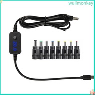 WU Electronic Type C to 5 5x2 5mm Charging Cord 5V 9V 12V 15V 20V Adjustable