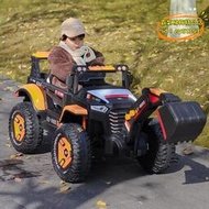 【優選】超大號兒童挖掘機小孩挖土機可坐人電動遙控推土機男孩玩具工程車