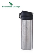 Boundless Voyage Titanium Double-Walled Vacuum Mug Drinking Mug Thermal Insulation Cup Titanium Coff