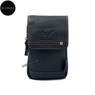 Rush Rider Leather Mobile Phone Bag Cowhide Leather Pouch Waist Bag Handphone Bag