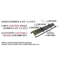 [3.0MM+/- (THICKNESS)] - [1 1/2" X 1 1/2"] [BUY 6M --> CUT TO 3PCS 2M] MILD STEEL ANGLE