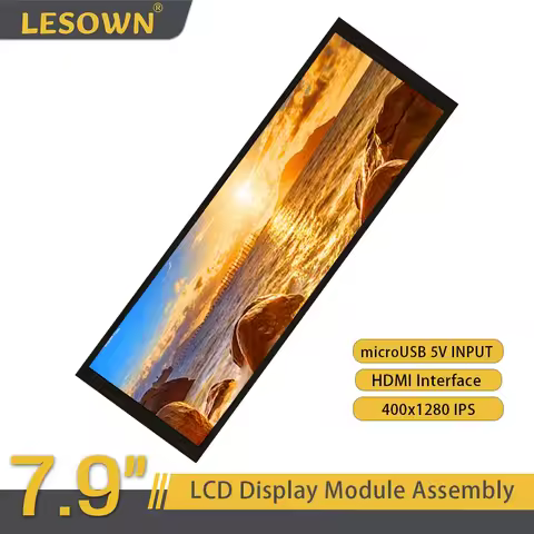 LESOWN 7.9 inch HDMI LCD 500 High Brightness 7.9" 400x1280 IPS Screen Sub Display Module for Aida64 
