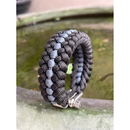 Bracelet/Braided Rope/Hand-Woven/Paracord550 Rope Black And Gray Metal Lock Strong 3 Levels