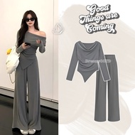 Dreamy - One Set for Women, Korean Style 2 In 1, Stylish for Daily Tops and Bottoms Set AD410