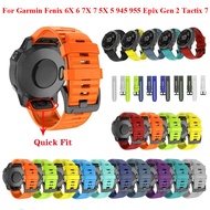 สายนาฬิกาซิลิโคนรัดข้อมือสำหรับ Garmin Fenix 6X 5X 7X epix Gen 2สำหรับ Fenix 6 5 7 955 965 Tactix 7 Watch