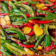 Cili Jeruk Jiangxi E4EC, Cili Hijau Merah Jeruk, Cili Acar, Cili Masin, Cili Sayur Jeruk, Homemade, 