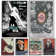 3E02 Italy Classic Love Black and White Movies La Dolce Vita Poster and Prints Canvas Painting Wall 