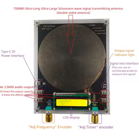 7.83Hz Schumann Generator 0.01Hz~100000Hz Terahertz Wave Simulation Rehabilitation Therapy Device fo