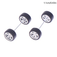 1Set DIY Racing 1:64 Car Wheels For Rubber Tire With Wheel Axle Model Modified Part