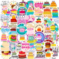 50 Pieces birthday Cake Stickers birthday Blessing Graffiti Stickers DIYhappy birthday Stickers 25.9