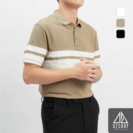 D2SHOP Men's Polo Shirt with chest stripes, slim fit form, high quality soft CVC material B-A380