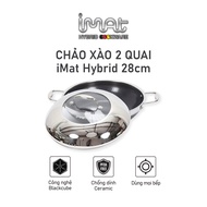 [Chính hãng-iMat hybrid inox] Chảo đa năng hai tay cầm iMat Hybrid phủ gốm Ceramic đen nhiều loại