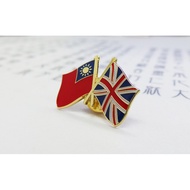 Double Flag Badge Taiwan VS Union Jack 10 In Group Each Triple W2.5 Xh1.5cm
