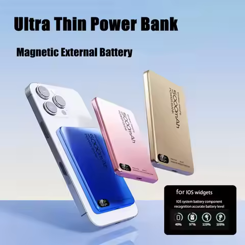 Magnetic Wireless Power Bank Qi2 Alloy Backup Battery PD20W Fast Charging For MagSafe External Batte