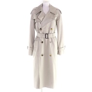 成色極佳★BURBERRY 8104712 Castleford繫帶風衣，飾有品牌標誌紐帶和格紋內襯，米色，4碼，附贈防塵袋，英國製造，正品，女款，零售價¥408,100