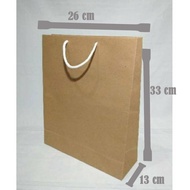 12 pieces Paper Bag | Brown Kraft Paper Bag 33 x 26 x 13