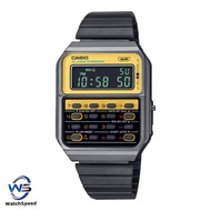 Casio Vintage CA-500WEGG-9B Black Stainless Steel Calculator Digital Men's Watch