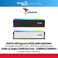 ADATA XPG Spectrix D35G DDR4 RGB (16GB (16X1)/32GB(16X2) 3200Mhz/3600Mhz - Black / White