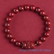 Raw Twee Zodiac Purple Amulet And Women Couple Bracelet Jade Jewerly Cinnabar Bangle For Men