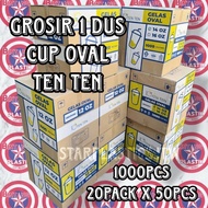 S(WHOLESALE 1 BOX) Oval Cup TEN by Tip Top 12oz 14oz 16oz contents 1000pcs (20 packs x 50pcs) Oval P