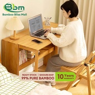 𝐁𝐁𝐌 Bamboo Meja Lipat Office Table 83/103CM Foldable Table Table Computer  Study Desk Easy Folding