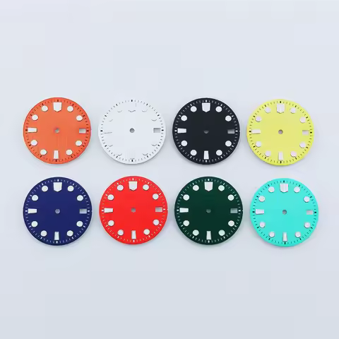 Manbushijie 28.5mm black blue green white red orange sterile watch dial luminous fit NH34 NH35 movem