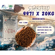 9971 [20 KG] PELLET MAKANAN IKAN TIMBUL | MAKANAN IKAN STARFEED PROTEIN TINGGI | SIAKAP KERAPU