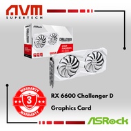 AVM ASROCK AMD Radeon RX 6600 Challenger D 8GB White GPU Graphics Card