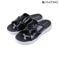 MATINO PLAY รองเท้าแตะชายหนังแท้ รุ่น MC/T 9324- BLACK/BROWN