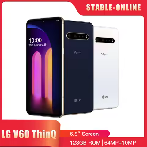 Original LG V60 ThinQ SmartPhone V600VM V600AM V600TM 8GB+128GB/256GB NFC 64MP+13MP+10MP Snapdragon 