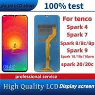 For Tecno Spark 4 7 7T 8 8C 8P 9 10 10C 10 Pro 20 20C Go 2021 LCD Display Touch Screen With Frame Re