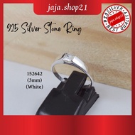 | 925 Silver 3mm CZ White Stone Ring For Women | 925 纯银 女款白色石头戒指 | Cincin Perempuan Batu CZ Putih Perak 925