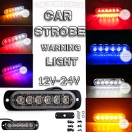 12-24V 6LED STROBE LIGHT TRUCK LIGHT SLIM AMBER FLASH LIGHT BAR CAR VEHICLE EMERGENCY WARNING