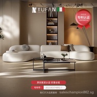 [Fast Delivery]Yufan Italian-Style High-End Sofa Living Room Simple Fabric Light Luxury Large Apartment Fashion Special-Shaped Arc Cream Style Corner Combination