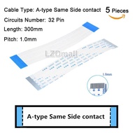 5pcs FPC Ribbon Flexible Flat Cable Pitch 1mm Length 300mm A-type Same Side Contact 4P 5P 6P 7P 8P 9