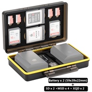 JJC Camera Battery Storage Case Fits to 2 Pcs of Camera Batteries + 2 Pcs SD Cards +4 Pcs Micro SD /TF +2 Pcs XQD Cards (Each Battery ≤ 59 x 39 x 22mm)