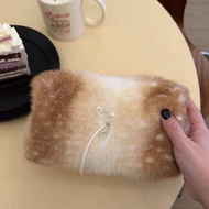 Makeup Pouch | Bambi Fluffy Deer Travel Cosmetic Bag Holds a Lot