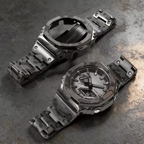 GA-2100/2110/B2100 GM2100 GBM-2100 Mod Kit modified Camouflage metal Bezel with drives stainless ste