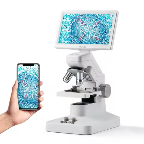 Tomlov 301 Pro Digital Biological Microscope 1200X 7" HDMI WiFi Microscopio for Kids Adults Students