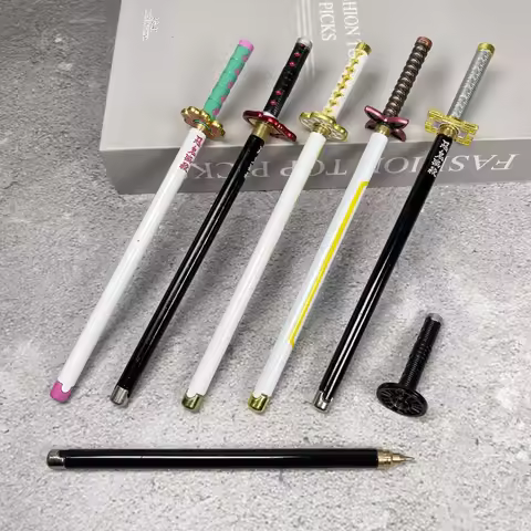 7.8inch Anime Demon Slayer Katana Ballpoint Pen Metal Shinobu Sword Anime Japanese Katana Samurai Sa