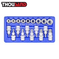 (With Tax Invoice) Thousand KS1825 Torx Block Set (Star Head) 1/2′′ 19 Pieces (E & T)