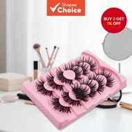 Set of 5 pairs black stem comic style lashes, natural look, fluffy and soft spikes for vivid eyes 8D