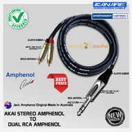 JAPAN STANDARD - audio cable Professional speaker cable/ 1x Akai Stereo AMPHENOL to 2x RCA AMPHENOL 