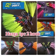 Assist Hook Micro light jigging tahan karat by SCjigger. saiz  2# 1# 1/0 2/0 3/0 double Hook.HARGA 1