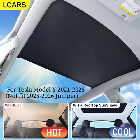Lcars Sunshade Curtain for Tesla Model Y 2021-2025, Upgraded Version [Sunshade, Heat Insulation] Tes